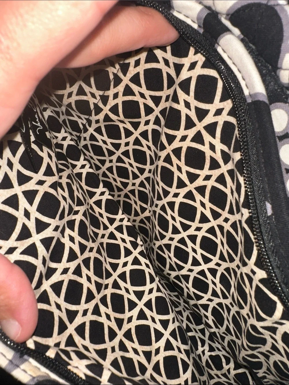 Vera Bradley Black & White Quilted Floral Baby Bag